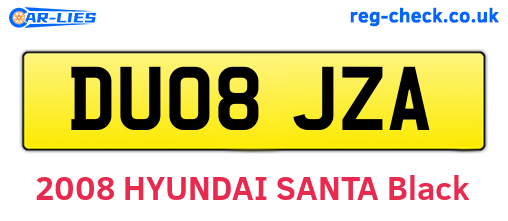 DU08JZA are the vehicle registration plates.