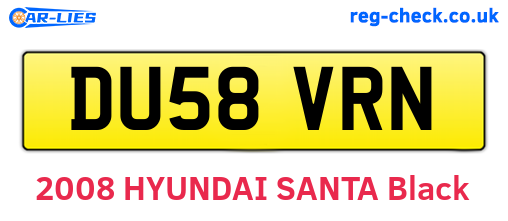 DU58VRN are the vehicle registration plates.