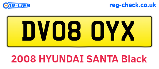 DV08OYX are the vehicle registration plates.