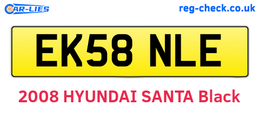EK58NLE are the vehicle registration plates.