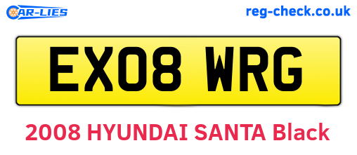 EX08WRG are the vehicle registration plates.