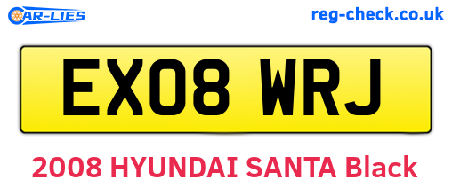 EX08WRJ are the vehicle registration plates.