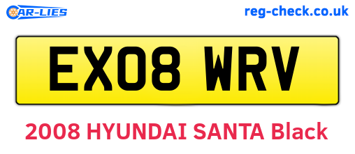 EX08WRV are the vehicle registration plates.