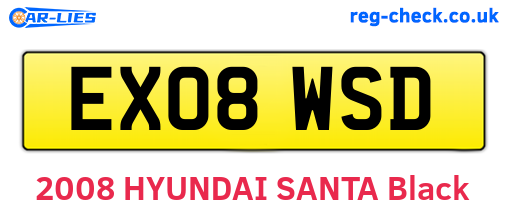 EX08WSD are the vehicle registration plates.