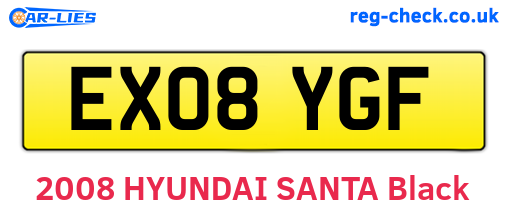 EX08YGF are the vehicle registration plates.