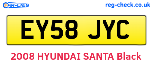EY58JYC are the vehicle registration plates.