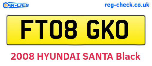 FT08GKO are the vehicle registration plates.