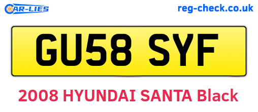 GU58SYF are the vehicle registration plates.