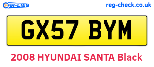 GX57BYM are the vehicle registration plates.
