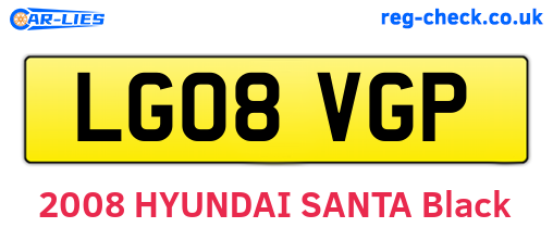 LG08VGP are the vehicle registration plates.