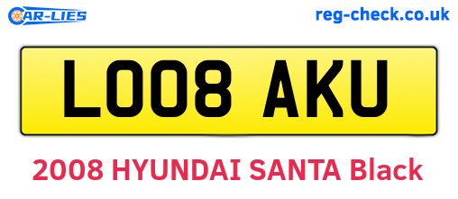 LO08AKU are the vehicle registration plates.