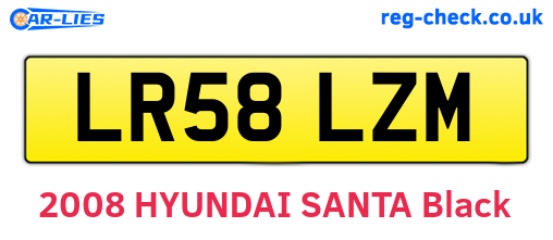 LR58LZM are the vehicle registration plates.