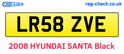 LR58ZVE are the vehicle registration plates.