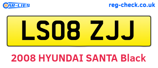 LS08ZJJ are the vehicle registration plates.
