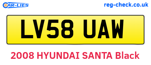 LV58UAW are the vehicle registration plates.