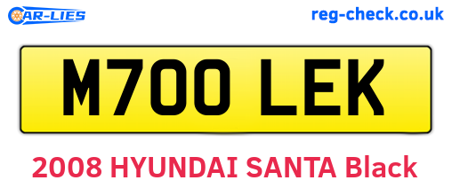 M700LEK are the vehicle registration plates.