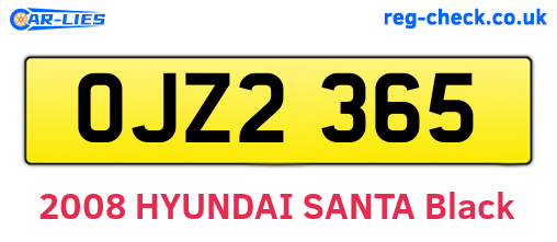 OJZ2365 are the vehicle registration plates.