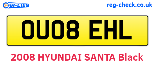 OU08EHL are the vehicle registration plates.