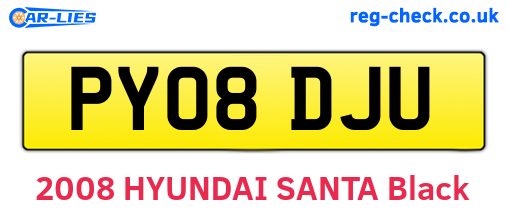 PY08DJU are the vehicle registration plates.