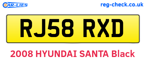 RJ58RXD are the vehicle registration plates.