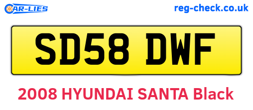 SD58DWF are the vehicle registration plates.