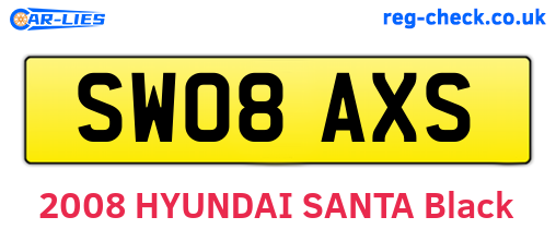 SW08AXS are the vehicle registration plates.