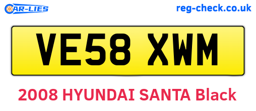VE58XWM are the vehicle registration plates.