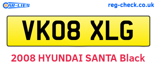 VK08XLG are the vehicle registration plates.