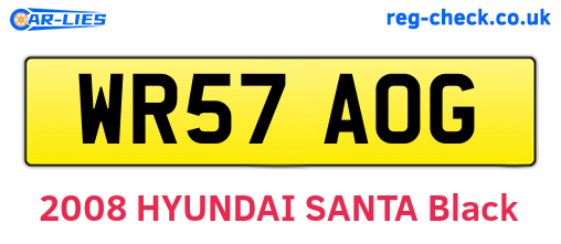 WR57AOG are the vehicle registration plates.