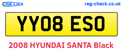 YY08ESO are the vehicle registration plates.