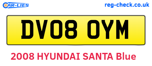 DV08OYM are the vehicle registration plates.