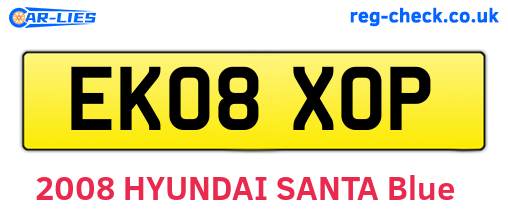EK08XOP are the vehicle registration plates.