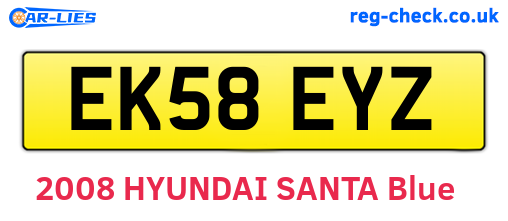 EK58EYZ are the vehicle registration plates.