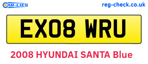 EX08WRU are the vehicle registration plates.