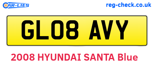 GL08AVY are the vehicle registration plates.