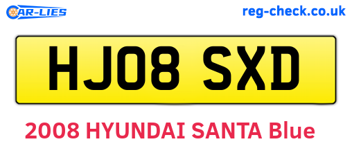 HJ08SXD are the vehicle registration plates.