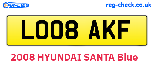 LO08AKF are the vehicle registration plates.