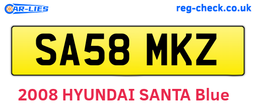 SA58MKZ are the vehicle registration plates.
