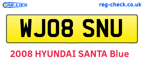 WJ08SNU are the vehicle registration plates.