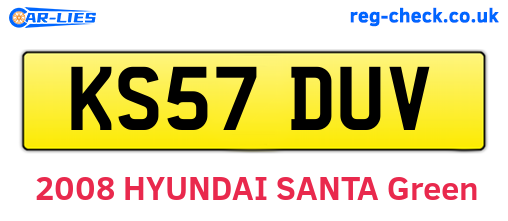 KS57DUV are the vehicle registration plates.
