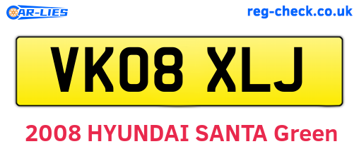 VK08XLJ are the vehicle registration plates.