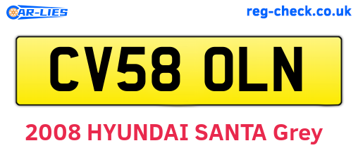 CV58OLN are the vehicle registration plates.