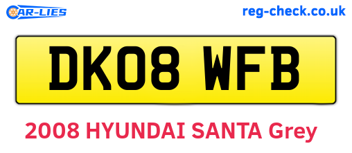 DK08WFB are the vehicle registration plates.
