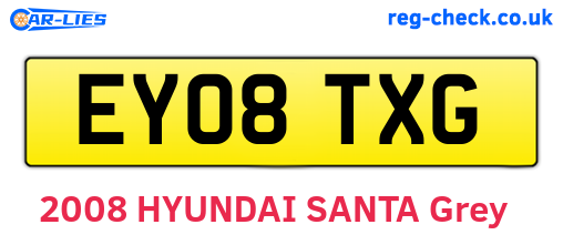 EY08TXG are the vehicle registration plates.