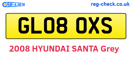 GL08OXS are the vehicle registration plates.