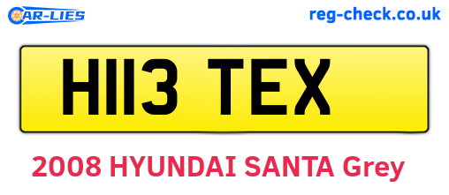 H113TEX are the vehicle registration plates.