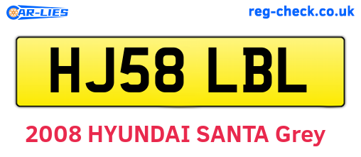 HJ58LBL are the vehicle registration plates.