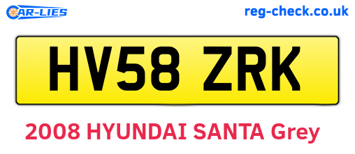 HV58ZRK are the vehicle registration plates.