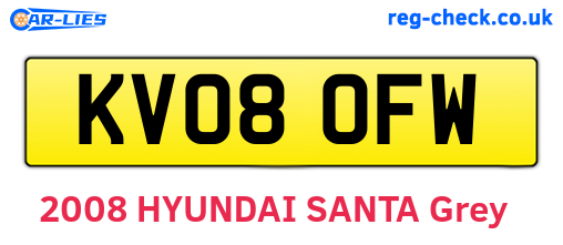 KV08OFW are the vehicle registration plates.