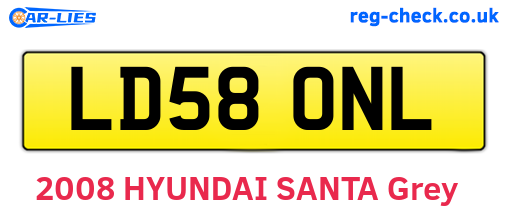 LD58ONL are the vehicle registration plates.